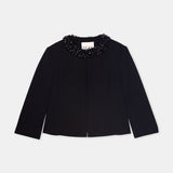 Nean Embellished Collar Cropped Jacket Black