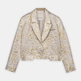 Nean Metallic Jacquard Tailored Blazer
 Silver