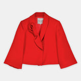 Nean Draped Lapel Tailored Jacket Red