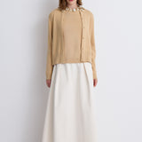 Nean Embellished Neckline Tricot Cardigan
 Beige