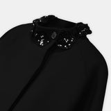 Nean Embellished Collar Short Coat Black