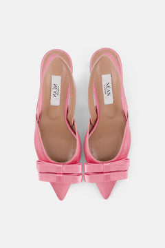 Nean Bow Detail Slingback Pumps Pink