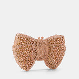 Nean Bow Clutch Bags Crystal Embellished Rose Gold