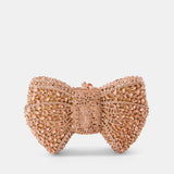 Nean Bow Clutch Bags Crystal Embellished Rose Gold