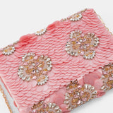 Nean Solid Sequins Embellished Clutch Bag Pink