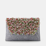 Nean Embellished Clutch Bag Silver
