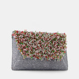 Nean Embellished Clutch Bag Silver