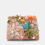 Nean Flowers Embellished Clutch Bag Pink