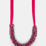 Nean Crystals Embellished Necklace Multi Color
