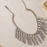 Crystal Embellished Tassels Chocker Necklace