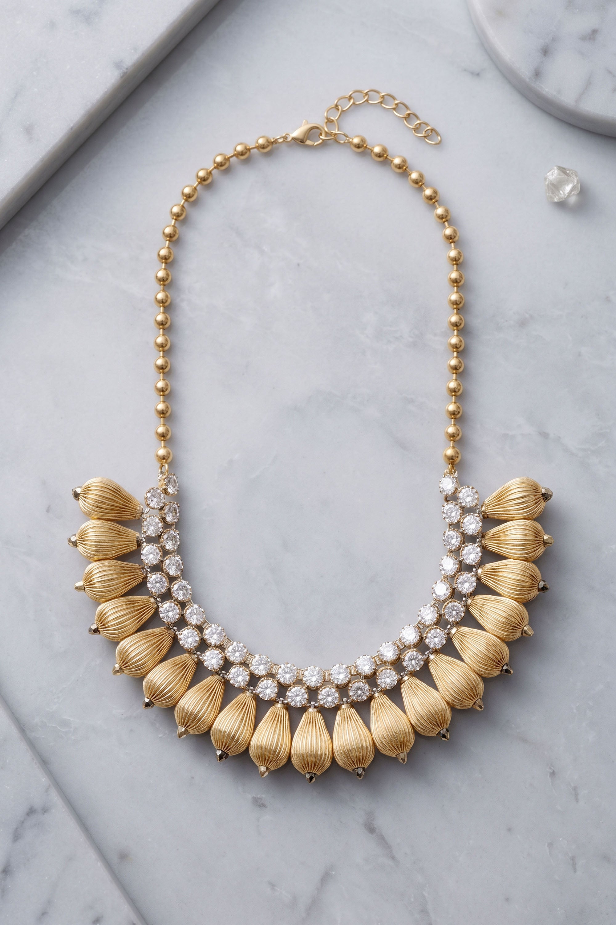 Crystal Embellished Charm Necklace