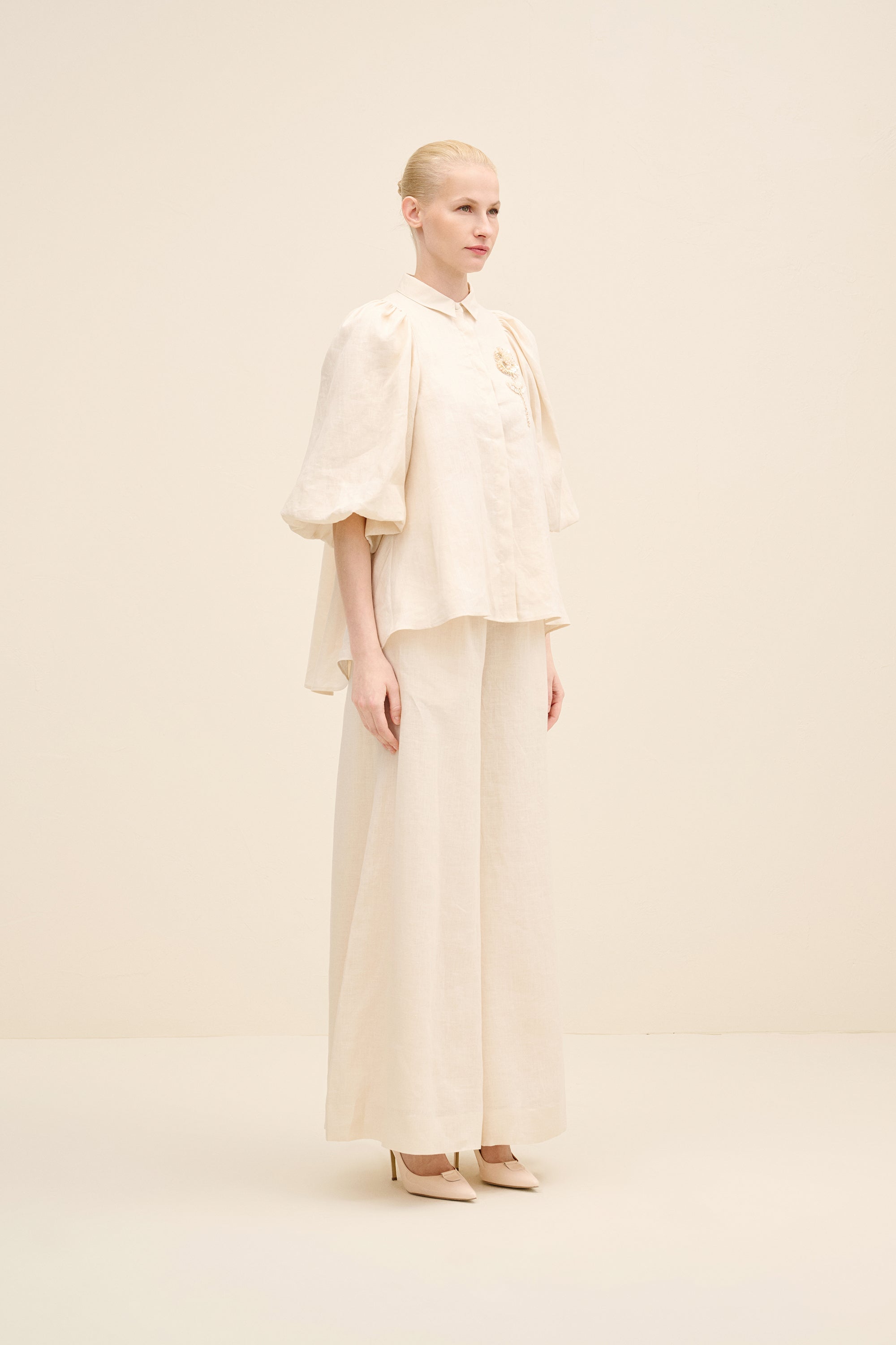 Linen Wide-Leg Trousers