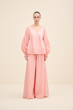 Wide-Leg Linen Trousers
