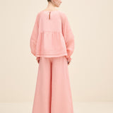 Button-Detail Linen Blouse