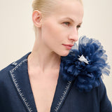 Silk Chiffon Feathers Embellished Brooch