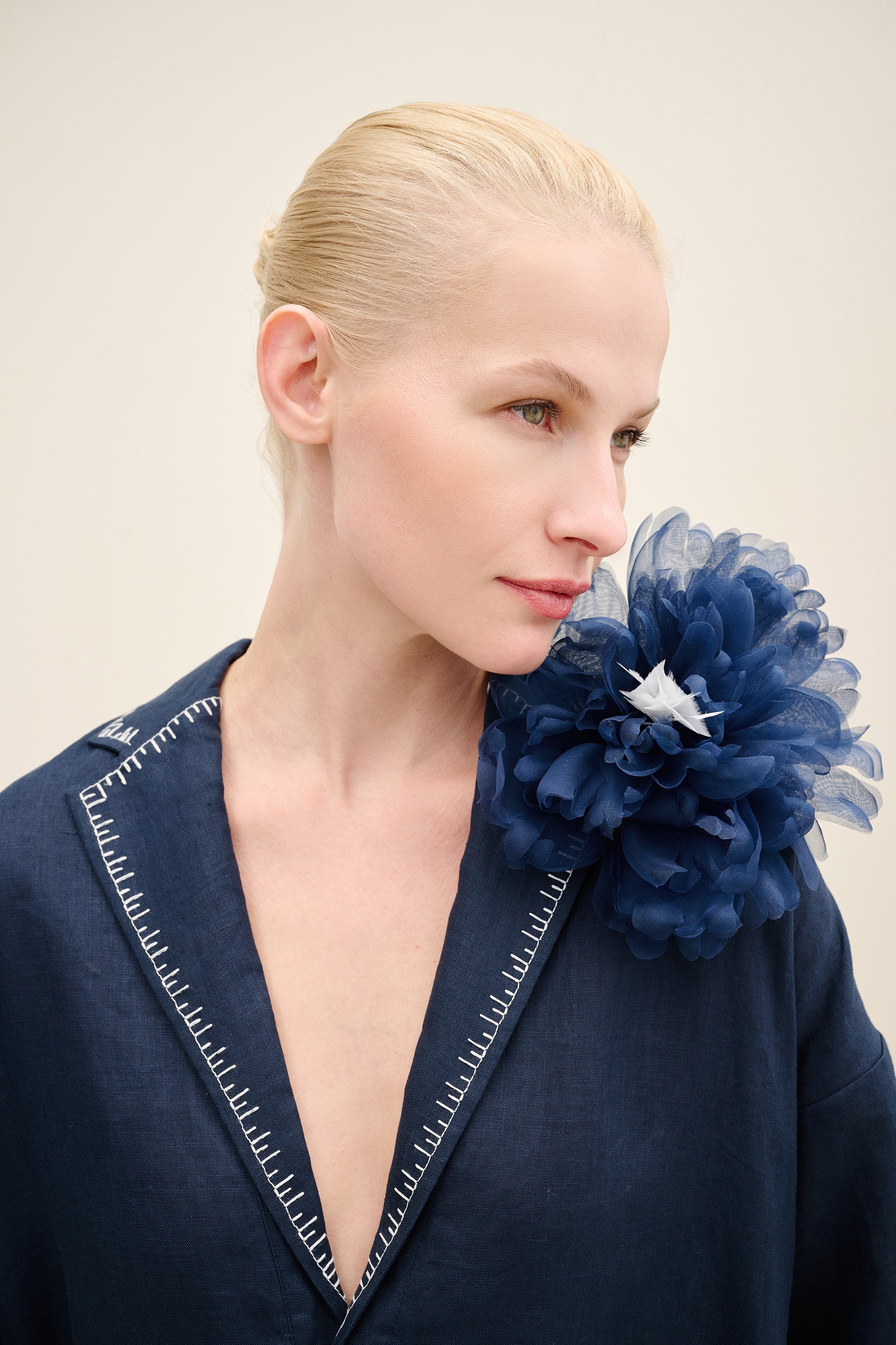 Silk Chiffon Feathers Embellished Brooch