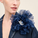 Silk Chiffon Feathers Embellished Brooch