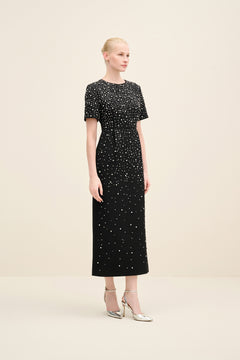 Crystal Embellished Midi Dress