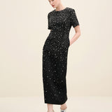 Crystal Embellished Midi Dress