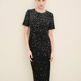 Crystal Embellished Midi Dress