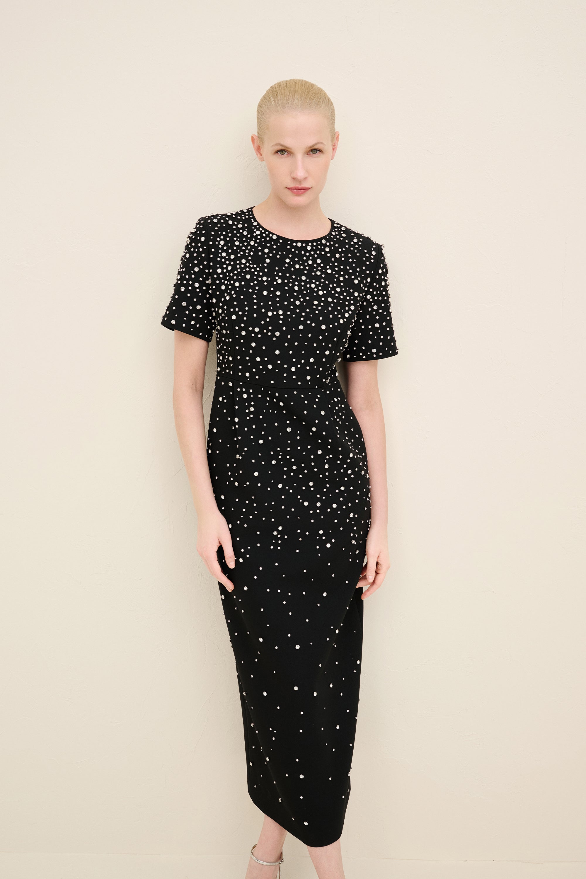 Crystal Embellished Midi Dress