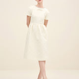 Embellished Bib Jacquard Mini Dress