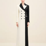 Double-Breasted Long Blazer