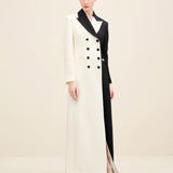 Double-Breasted Long Blazer