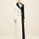 Double-Breasted Long Blazer