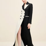 Double-Breasted Long Blazer