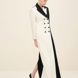 Double-Breasted Long Blazer