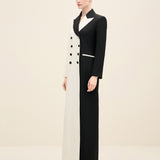 Double-Breasted Long Blazer