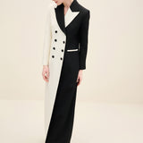 Double-Breasted Long Blazer