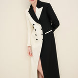 Double-Breasted Long Blazer