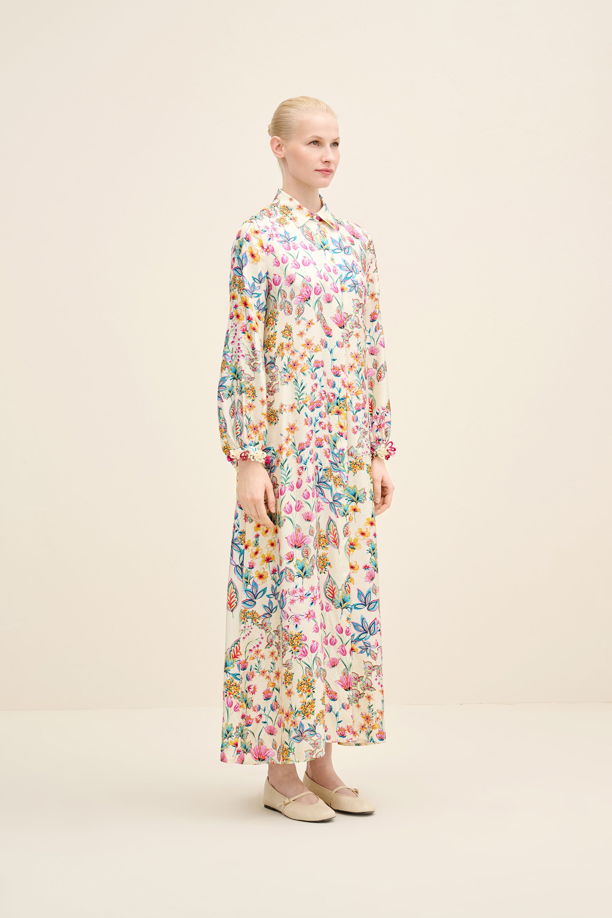 Floral Silk Maxi Dress