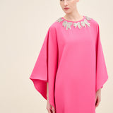 Bow Embellished-Neck Kaftan Gown