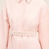 Embellished Belt Shirt Dress