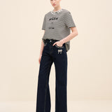 Crystal-Embellished Striped T-Shirt