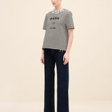 Crystal-Embellished Striped T-Shirt
