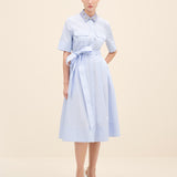 Embellished Collar Cotton Shirt Dress