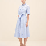 Embellished Collar Cotton Shirt Dress