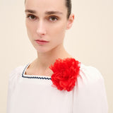 Scallop-Trim Cotton Midi Dress