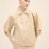 Crystal Button Sculptural Jacket