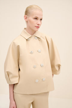 Crystal Button Sculptural Jacket
