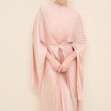 Radial Pleated Draped Maxi Dress