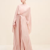 Radial Pleated Draped Maxi Dress