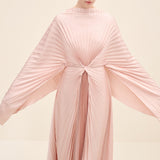Radial Pleated Draped Maxi Dress