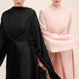 Radial Pleated Draped Maxi Dress