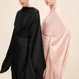 Radial Pleated Draped Maxi Dress