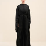 Radial Pleated Draped Maxi Dress